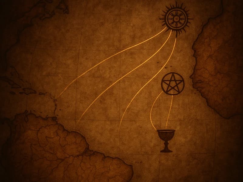 Mapa simbólico de las rutas de la diáspora africana hacia las Américas